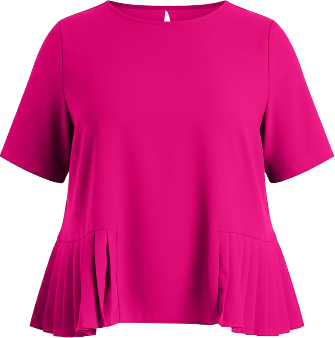 Women's Plus Size Pleated Hem Top