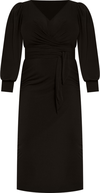 Women's Plus Size Cross Front Midi Dress