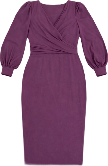 Women's Plus Size Cross Front Midi Dress