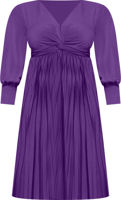 Women's Plus Size Knot Front Pleated Skirt Dress