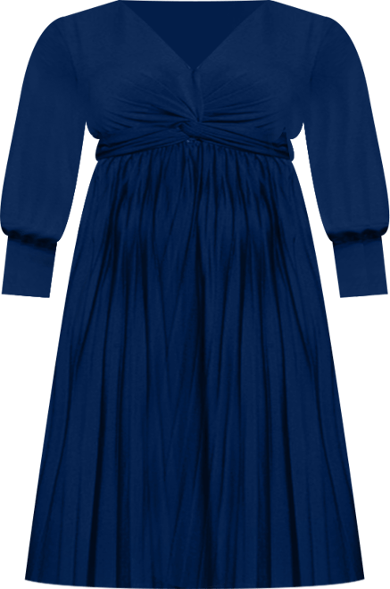 Women's Plus Size Knot Front Pleated Skirt Dress