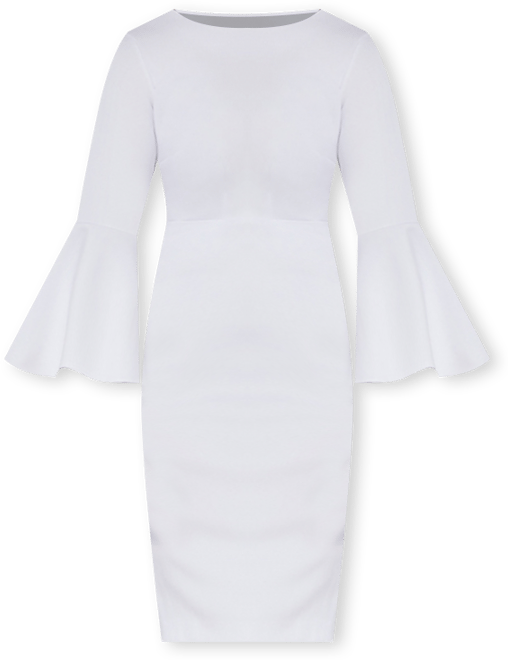 Women's Plus Size Flare Sleeve Scuba Dress