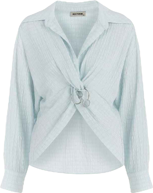 Women's Textured Blouse with Front Knot