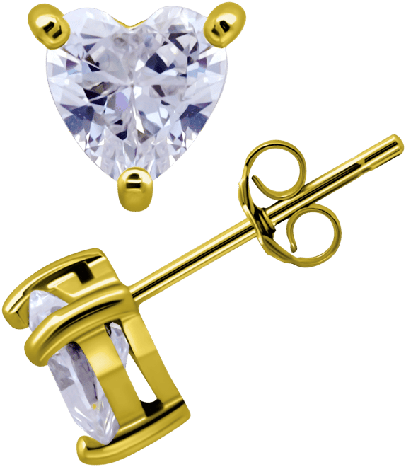 Cubic Zirconia Heart Solitaire Stud Earrings, Created for Macy's