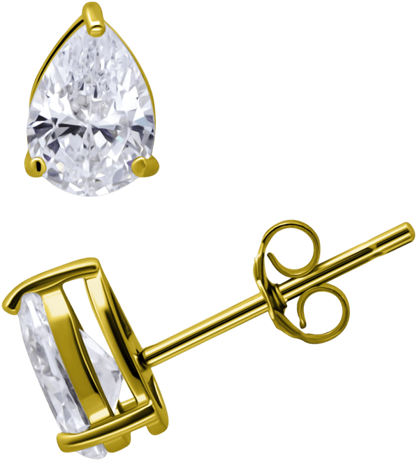 Cubic Zirconia Pear Solitaire Stud Earrings, Created for Macy's