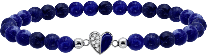 Sodalite Bead & Cubic Zirconia Heart Stretch Bracelet, Created for Macy's