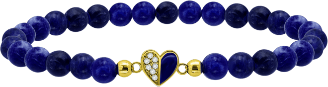 Sodalite Bead & Cubic Zirconia Heart Stretch Bracelet, Created for Macy's