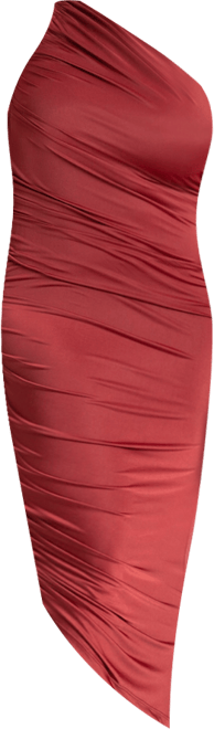 Women's Plus Size Ruched One Shoulder Dress