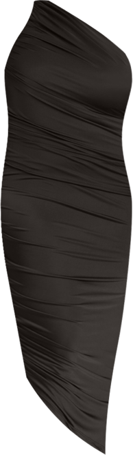 Women's Plus Size Ruched One Shoulder Dress
