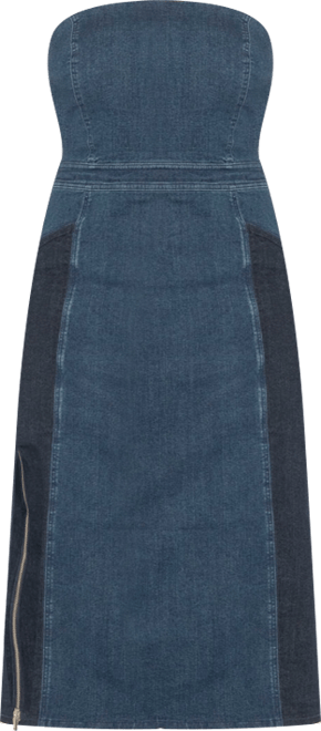 Women's Plus Size Strapless Denim Dress