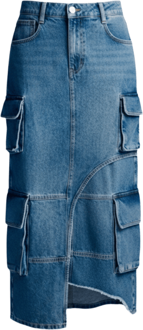 Women's Asymmetric Jean Skirt