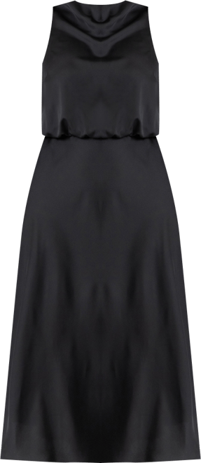 Women's Plus Size Draped Satin Maxi Dress