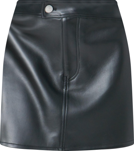 Women's A-Line Faux Leather Mini Skirt