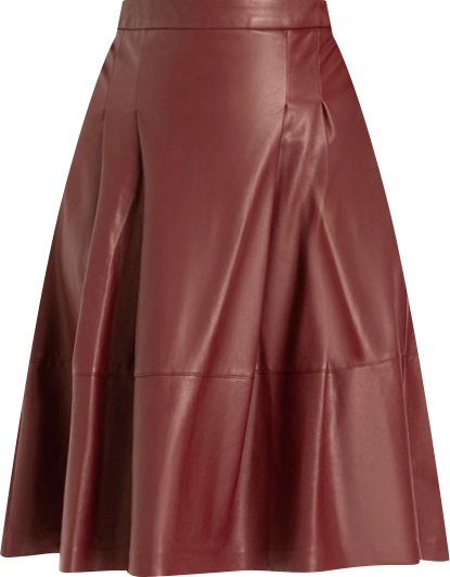 Women's Plus Size Faux Leather Full Midi Skirt