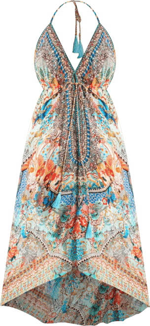 Women's Maxi Tribal Print Halterneck Dress
