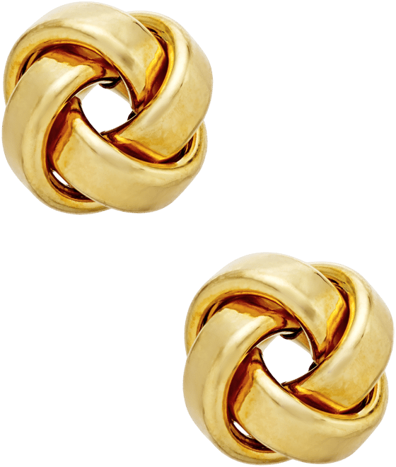 Italian Gold Love Knot Stud Earrings in 14k Gold or White