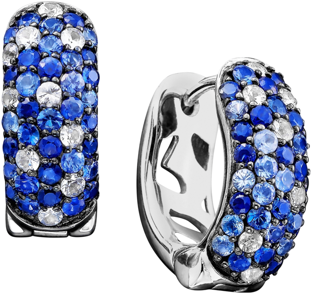 Effy Sapphire Hoop Earrings (2-3/4 ct. t.w.) in Sterling Silver