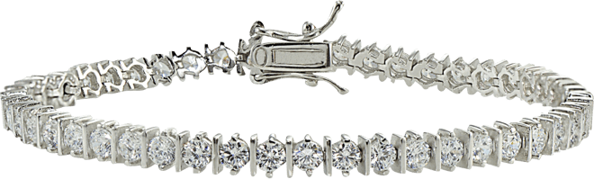 Cubic Zirconia Boxed Tennis Bracelet in 18k Rose Gold-Plated, 18k Yellow Gold-Plated Sterling Silver and Sterling Silver, Created for Ma