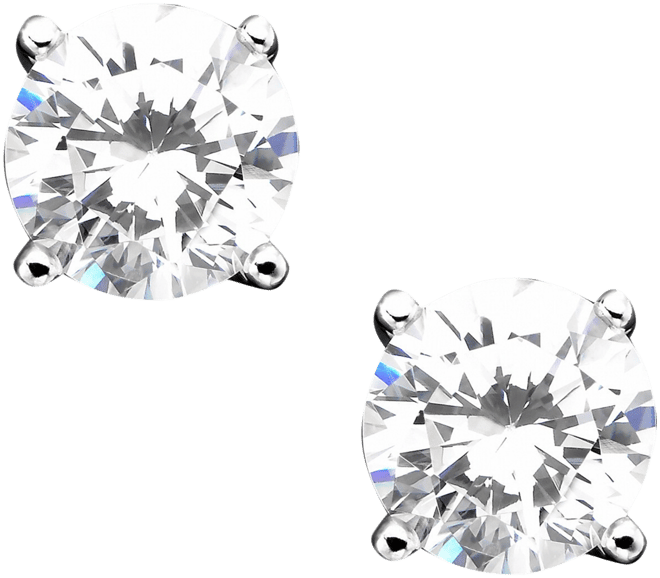 Cubic Zirconia Sterling Silver Stud Earrings, Created for Macy's