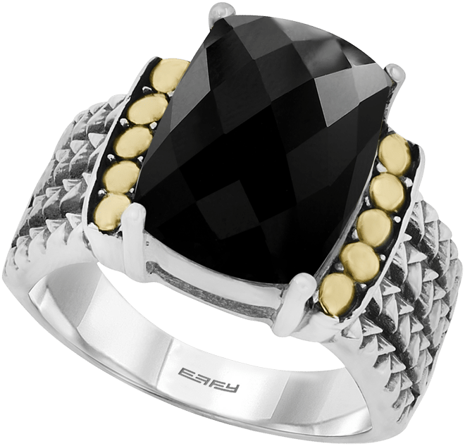 Eclipse by Effy Onyx Statement Ring in Sterling Silver & 18k Gold