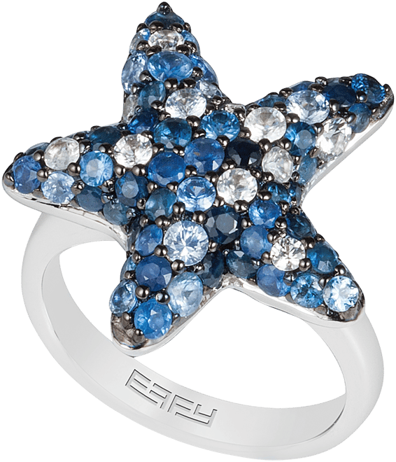 Effy Sapphire Starfish Ring (3 ct. t.w.) in Sterling Silver