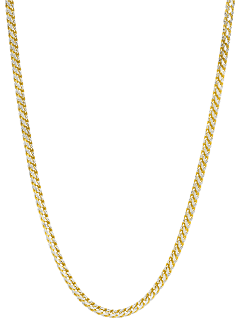 24" Two-Tone Franco Chain Necklace in 14k Gold-Plated & Sterling Silver (Also in Sterling Silver)
