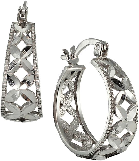 Small Floral Hoop Earrings, 0.75", Created for Macy's
