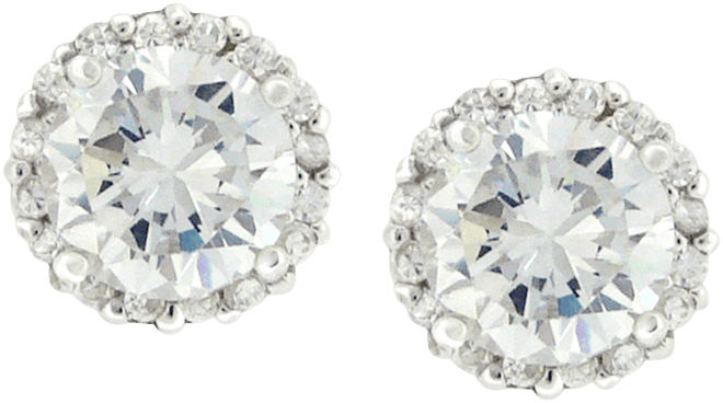 Pave Cubic Zirconia Stud Earrings (1-3/4 ct. t.w.) in Sterling Silver, Created for Macy's