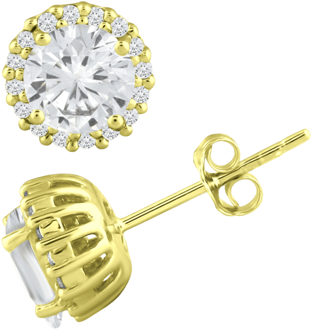 Pave Cubic Zirconia Stud Earrings (1-3/4 ct. t.w.) in Sterling Silver, Created for Macy's