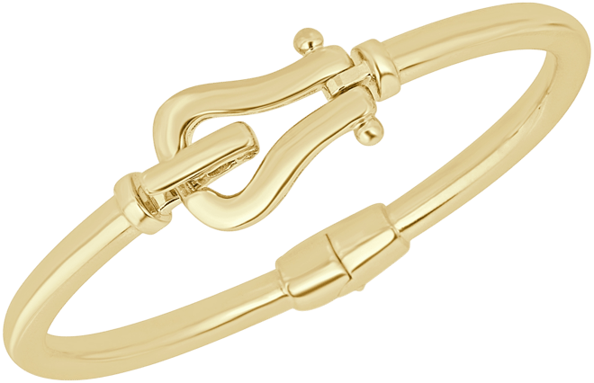 Horseshoe Hook Bangle Bracelet in 14k Gold-Plated Sterling Silver