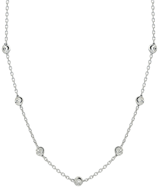 Beaded Station Chain Necklace in 18k Gold-Plated Silver, or 18k Rose Gold-Plated Silver or Sterling Silver 18" + 2" extender, Created fo