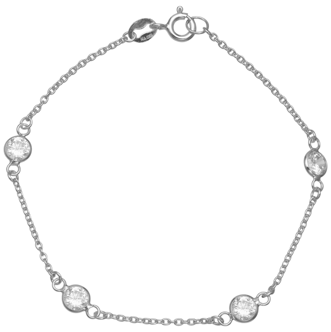 Cubic Zirconia Station Bracelet in Sterling Silver, Created for Macy's