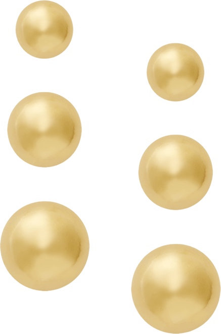 18k Gold over Sterling Silver Earrings Set, Stud Earrings