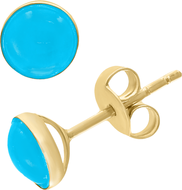 Effy Turquoise (6-1/2mm) Stud Earrings in 14k Gold
