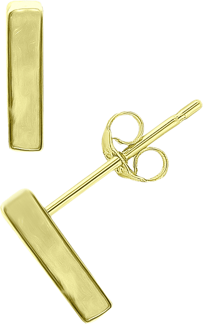 Polished Bar Stud Earrings in 18k Gold-Plated Sterling Silver or Sterling Silver, Created for Macy's