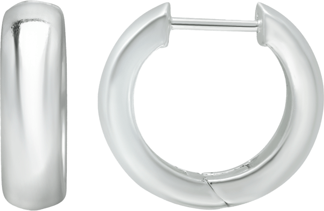 Wide Polished Hoop Earrings in Sterling Silver, Created for Macy's