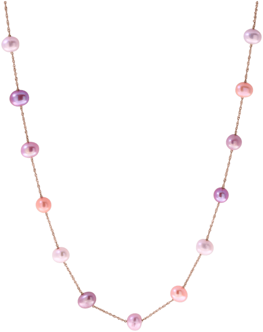 Effy Multicolor Cultured Freshwater Pearl (5-1/2mm) 18" Collar Necklace in 14k Rose Gold
