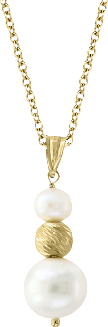 Effy Cultured Freshwater Pearl (5-1/2 & 10mm) 18" Pendant Necklace in 14k Gold