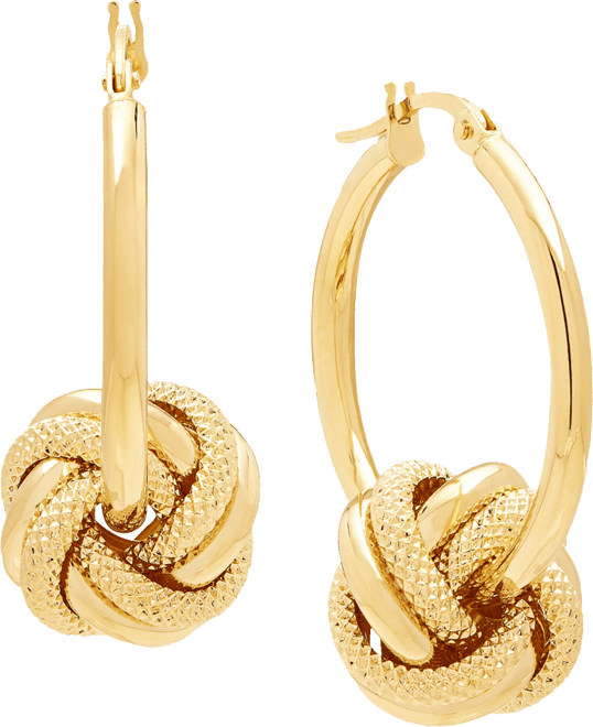 Love Knot Drop Earrings in 14k Gold