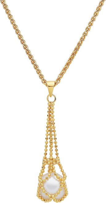 Effy Cultured Freshwater Pearl 18" Pendant Necklace (11-1/2mm) in 18k Gold-Plate Over Sterling Silver