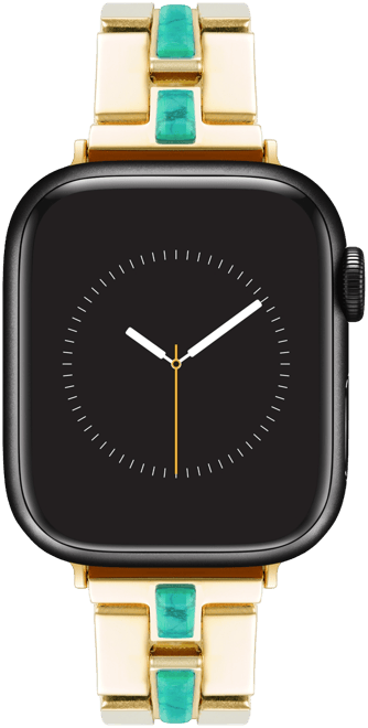 Women's Gold-Tone Alloy Metal Bracelet with Genuine Turquoise designed for Apple Watch 42mm (Series 10) & 38/40/41mm