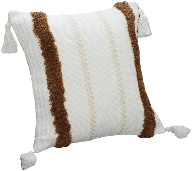 Caromio 1Pc Tassels Tufted Woven Decorative Throw Pillow Covers 18" x 18"