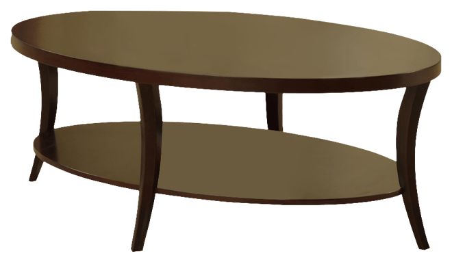 Streamdale Espresso Oval Coffee Table with Shelf