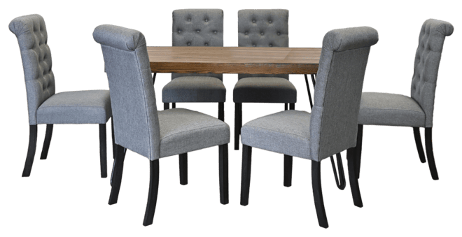Streamdale 7-Piece Dining Set, Hairpin Table with 6 Chairs