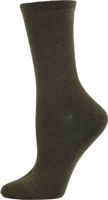 Flat knit Cashmere Women's Crew Socks