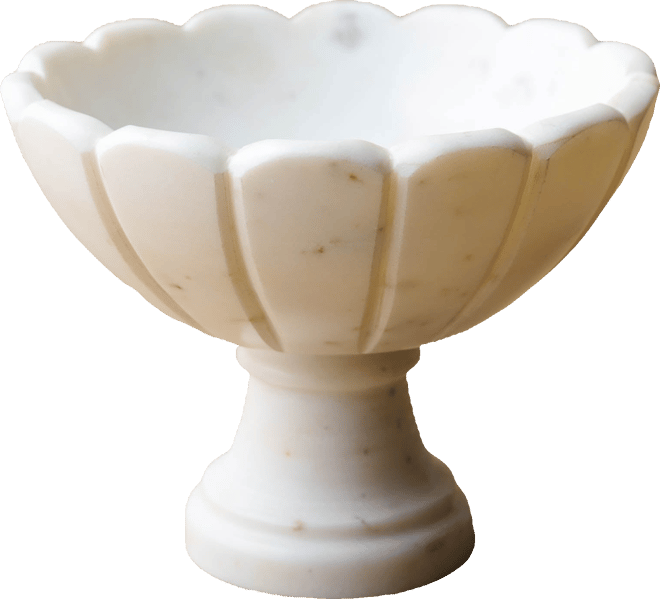 Marble Scalloped Accent Bowl