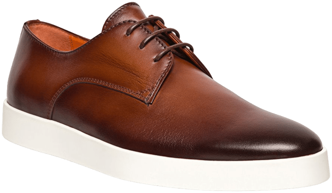 靴 Santoni / leather plane toe shoes Santoni Men's Atlantis Lace Up Plain Toe Dress Shoes