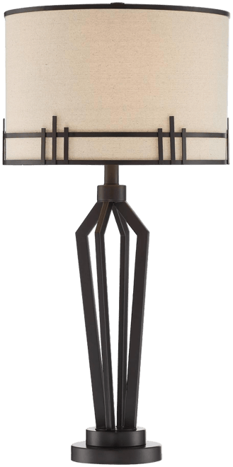 Picket Modern Industrial Table Lamp with Usb Charging Port 28" Tall Oil Rubbed Bronze Iron Oatmeal Fabric Drum Shade for Living Ro