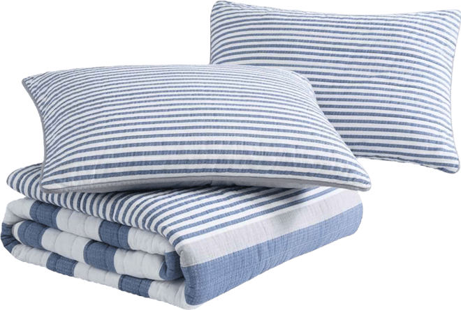 Fairwater Reversible 2 Piece Quilt Set, Twin