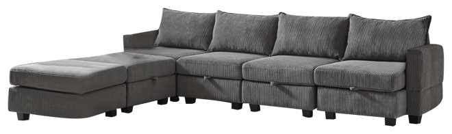 Flexible Modular Sectional Sofa with Storage